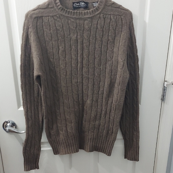 Carlo Ratazzi Other - Carlo Ritazzi Mens Brown Crewneck Sweater Ribbed Wool Long Sleeves Vinta…